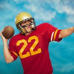 Retro revival sport images, American football player