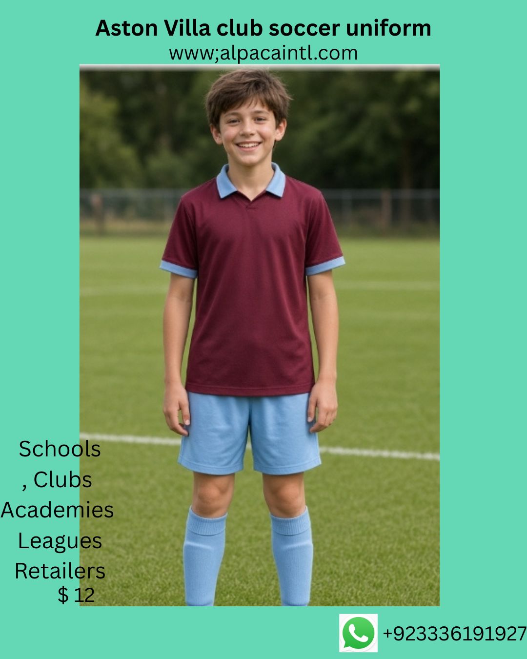 Aston Villa club soccer uniform