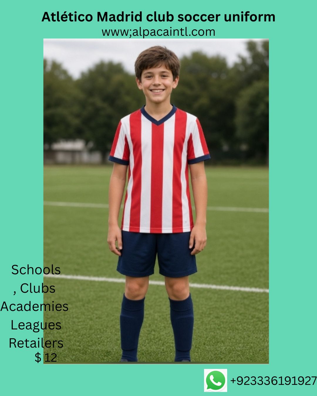 Atlético Madrid club soccer uniform