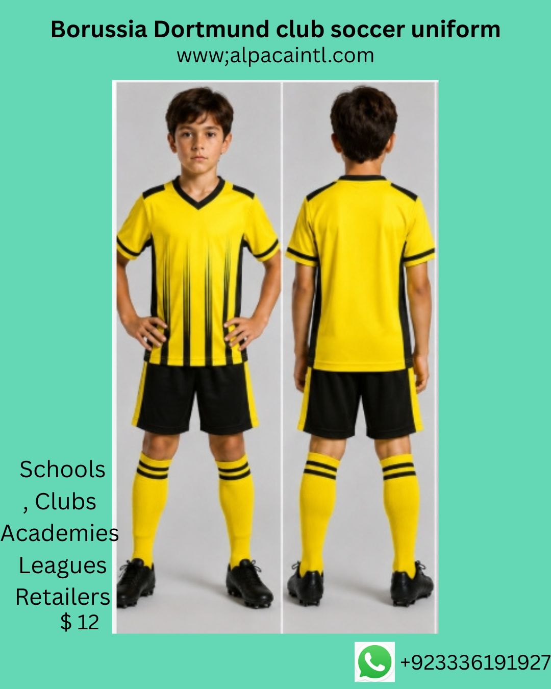 Borussia Dortmund club soccer uniform